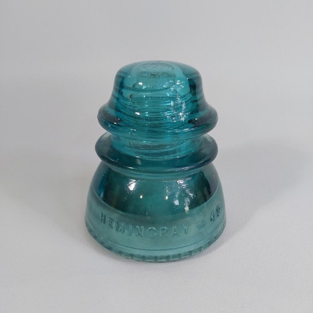 Vintage Hemingray # 42 Aqua Insulator 4" Height‎ VGC